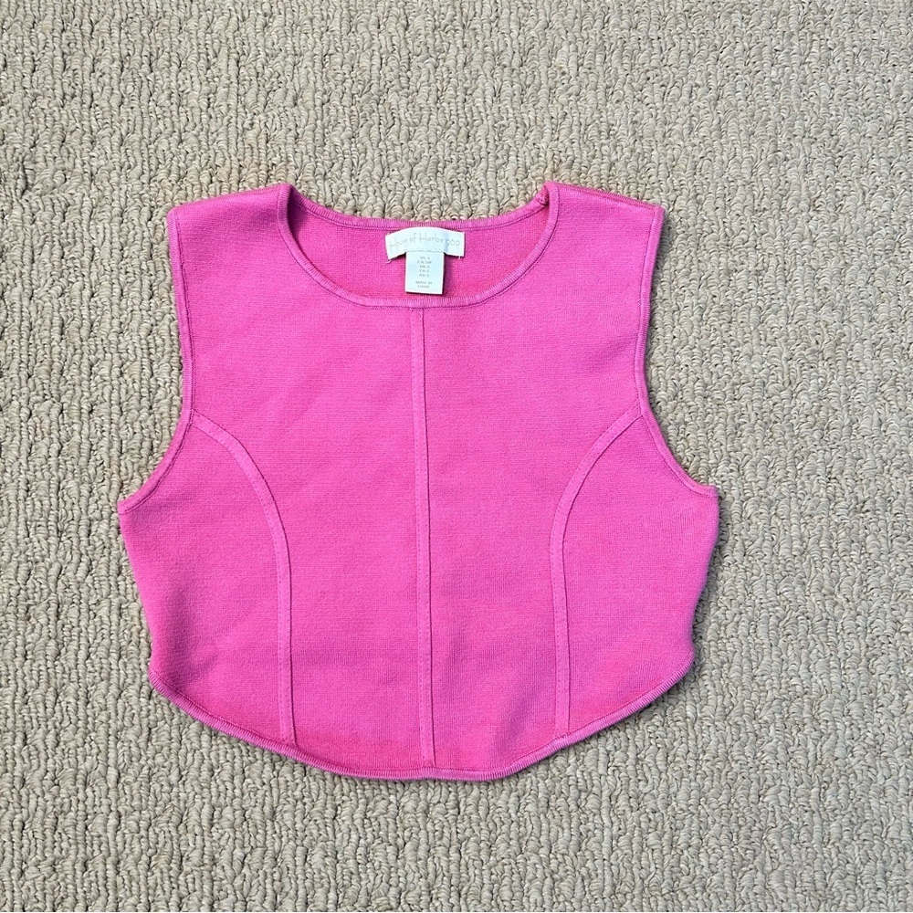 House of Harlow 1960 pink crop top luxe essentials